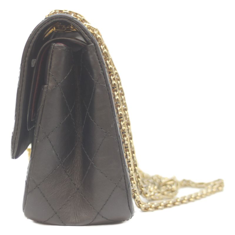 Chanel 2 55 Medium Vintage Calf Double Flap Bag Chain