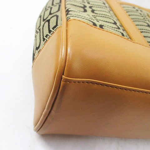 Balenciaga Tote Boston Bag BB Logo Canvas Leather Beige