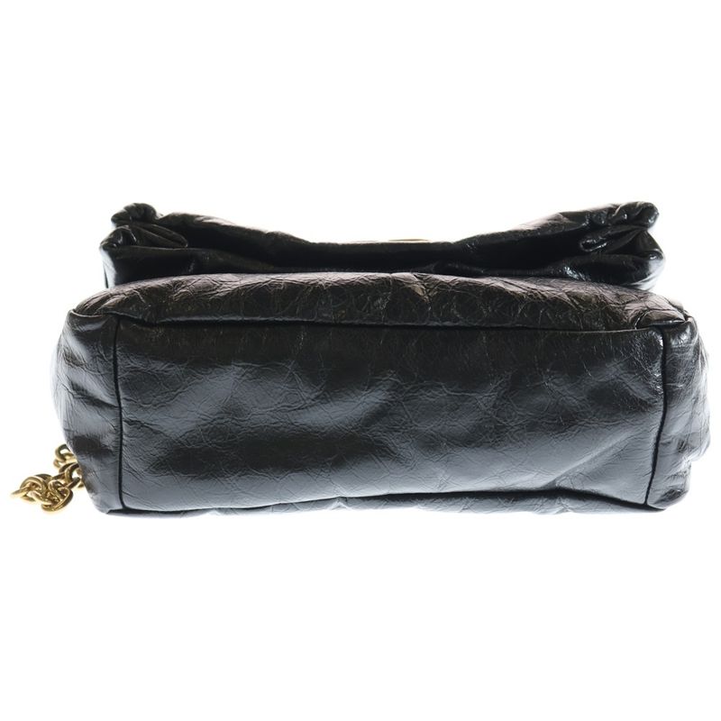 Balenciaga Monaco Chain Shoulder Bag Black Leather