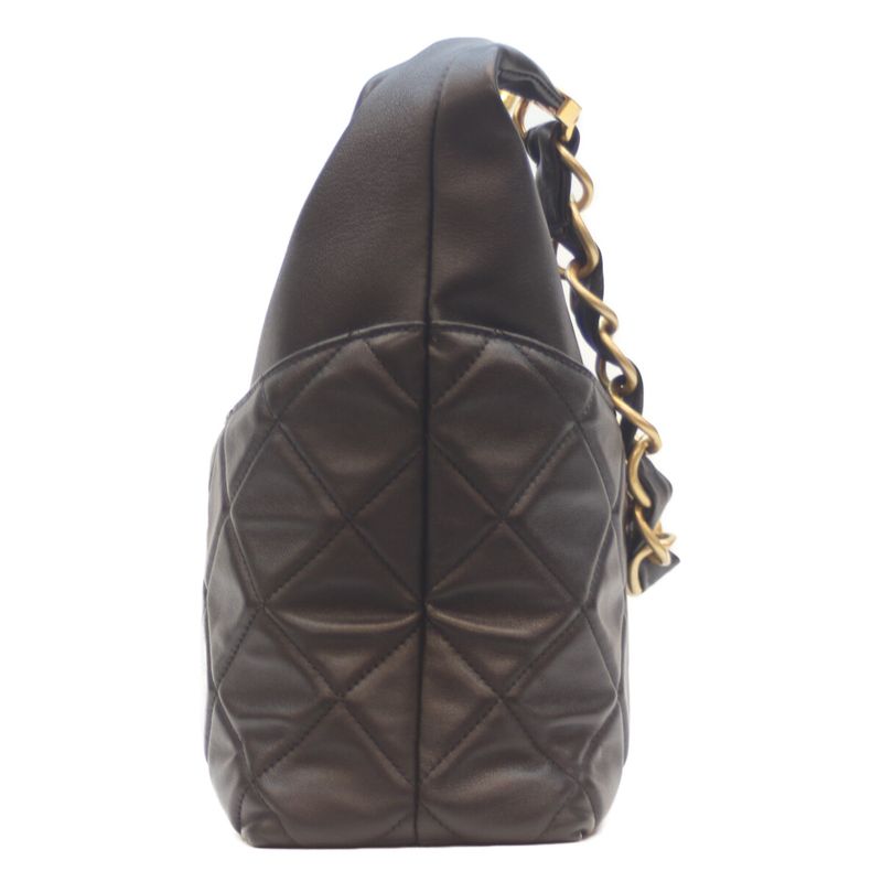 Chanel Black Lumskin Quilted Hobow One