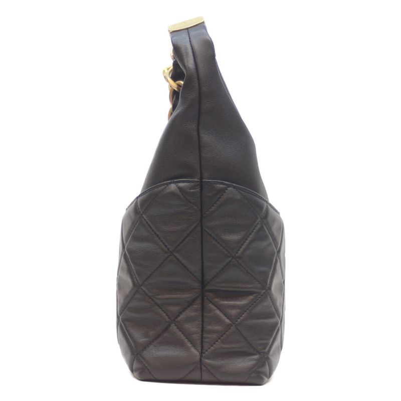Chanel Black Lumskin Quilted Hobow One