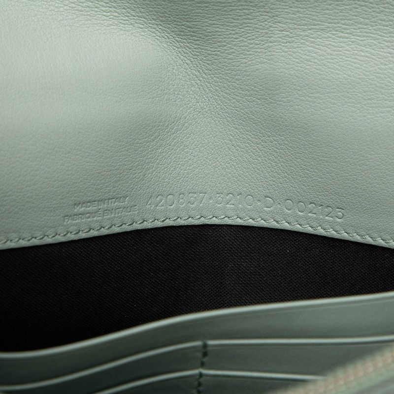 Balenciaga Chain Shoulder Bag Wallet Blue Leather