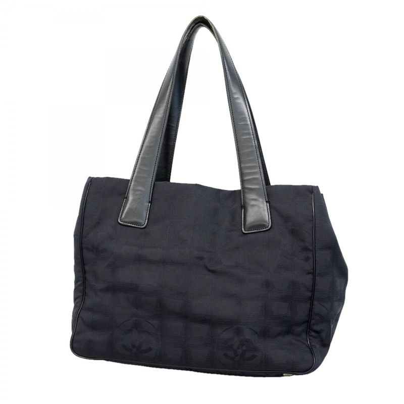 Chanel Tote New Travel Nylon Black Champagne Gold