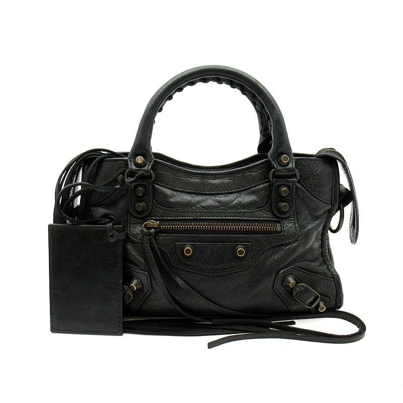 Balenciaga Classic Mini City Sheepskin Handbag Black