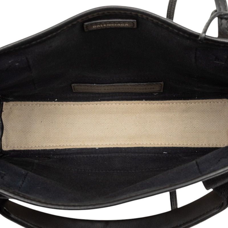 Balenciaga Navy Cabas XS Shoulder Bag 2-Way Ivory Black