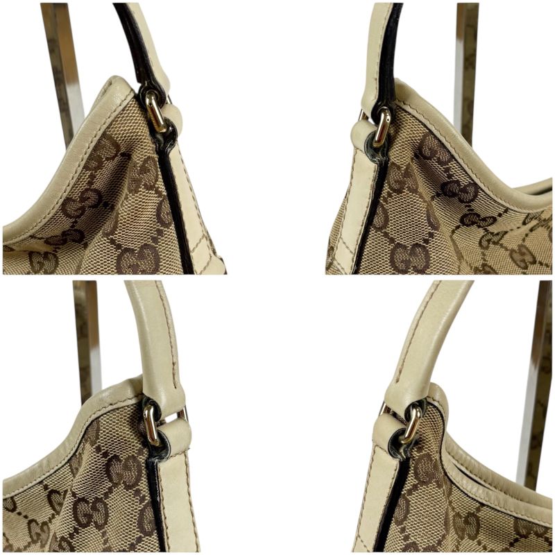 Gucci One Shoulder Bag GG Canvas Brown Hobo Interlocking New Brit