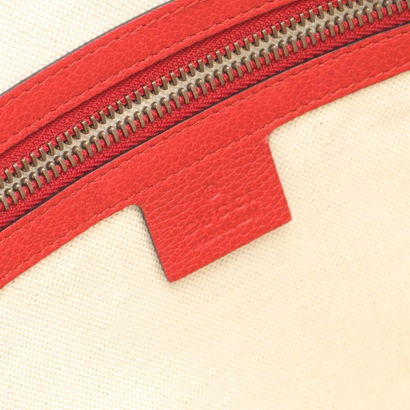 Gucci Shoulder Bag Half Moon Hobo Red Leather B