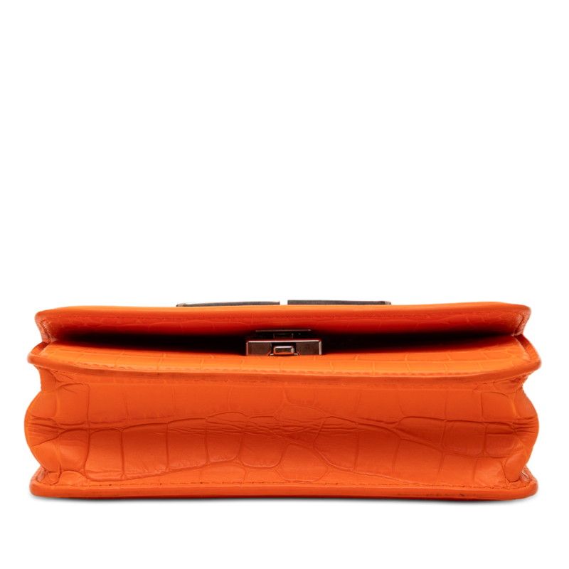 Balenciaga Gossip Crossbody Chain Shoulder Bag Orange Leather