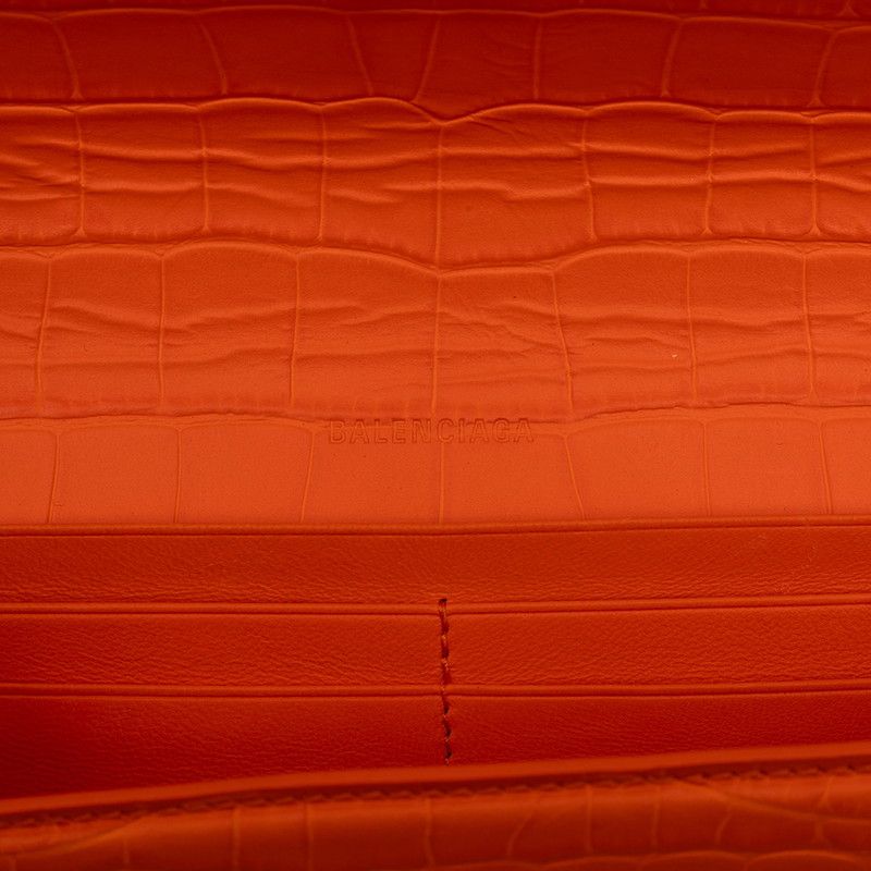 Balenciaga Gossip Crossbody Chain Shoulder Bag Orange Leather