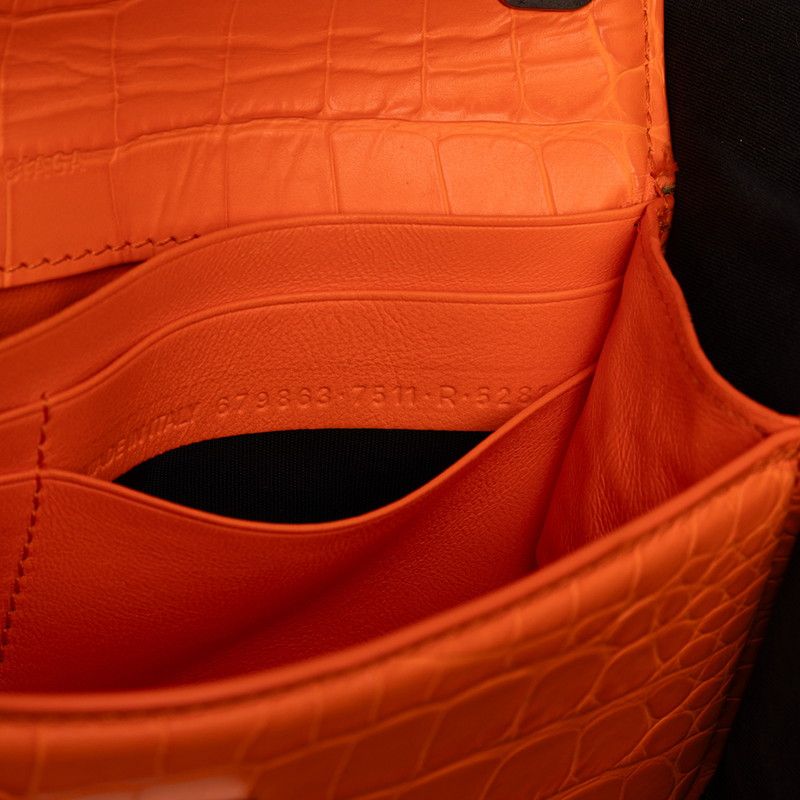 Balenciaga Gossip Crossbody Chain Shoulder Bag Orange Leather