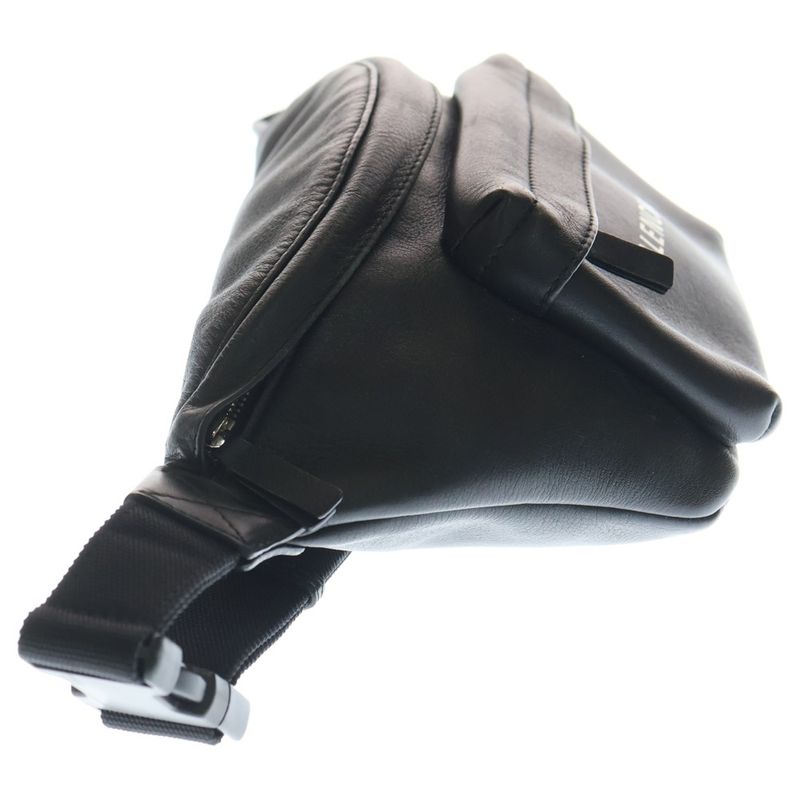 Balenciaga Everyday Logo Belt Back Waist Bag Black Leather