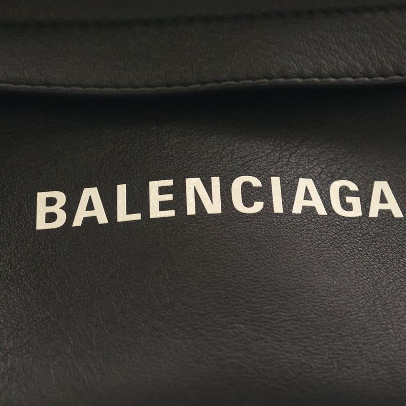 Balenciaga Everyday Logo Belt Back Waist Bag Black Leather