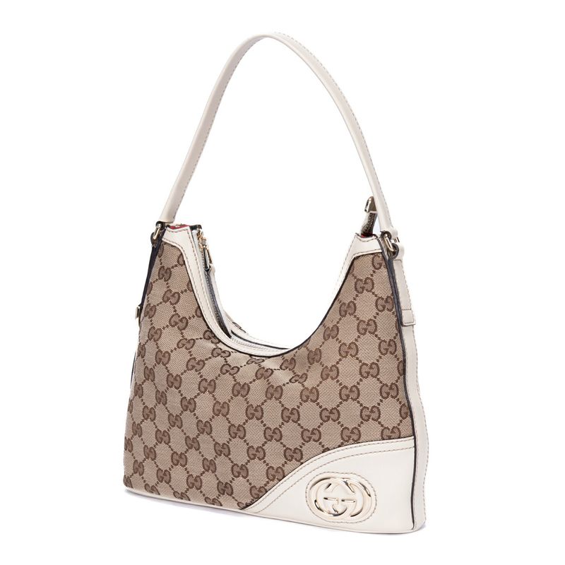 Gucci New Brit Hobo Beige Monogram Canvas
