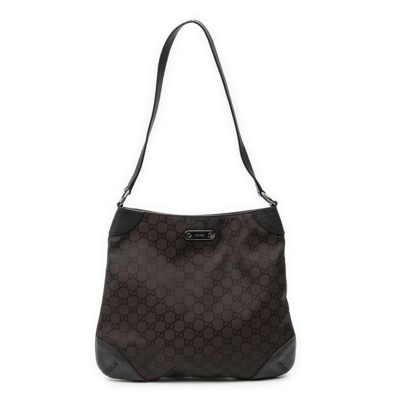 Gucci Capri Hobo Dark Brown GG Nylon Canvas