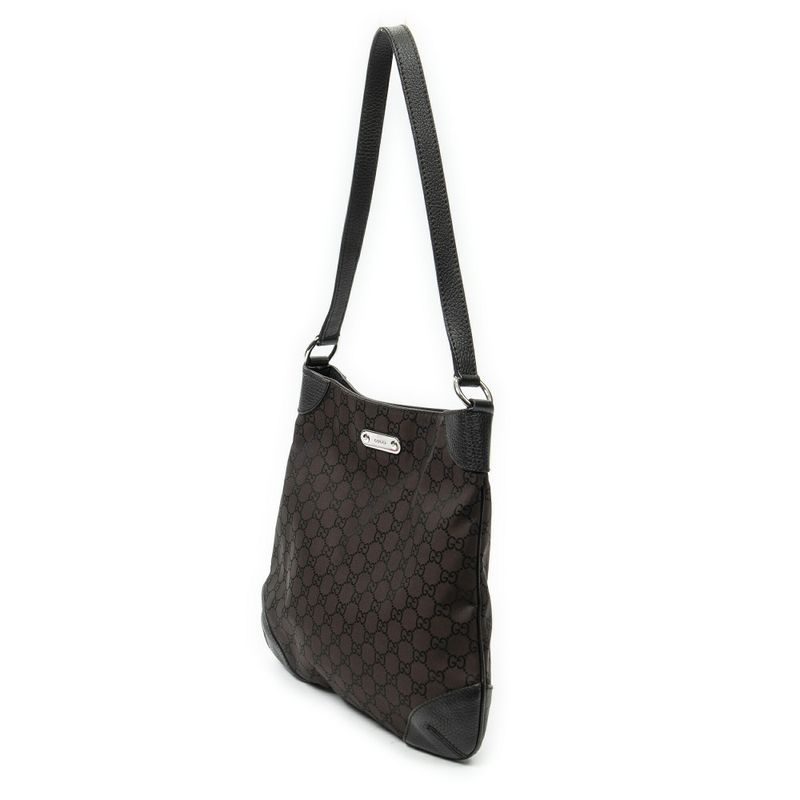 Gucci Capri Hobo Dark Brown GG Nylon Canvas