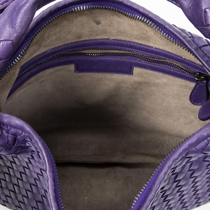 Bottega Veneta Hobo Purple Intrecciato Leather