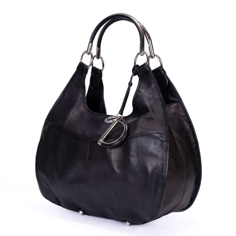 Dior Grand Sac Hobo Black Pebbled Leather