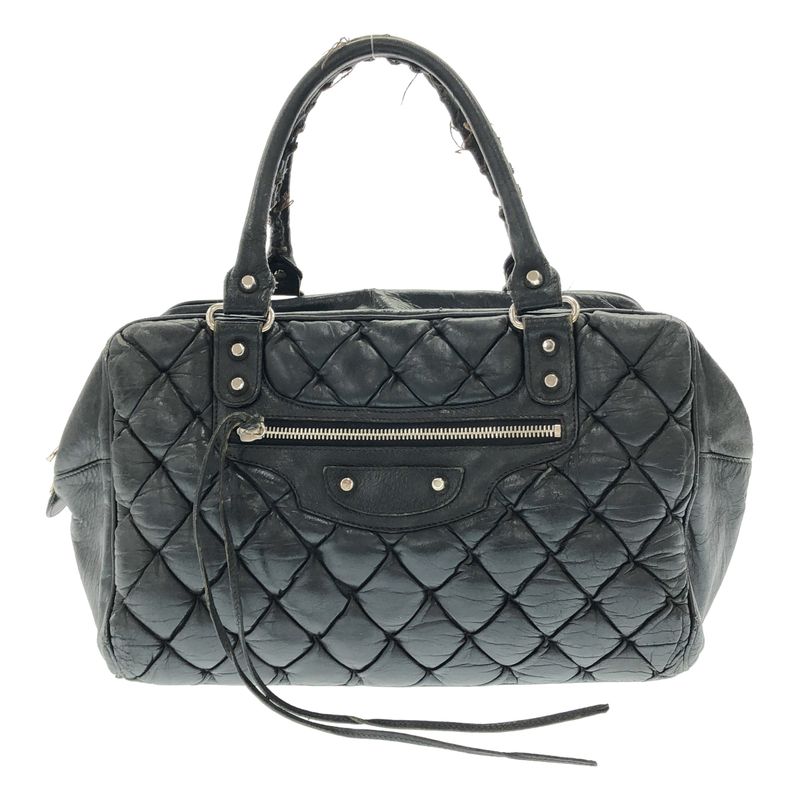 Balenciaga the Matelasse Quilted Leather Bag Black