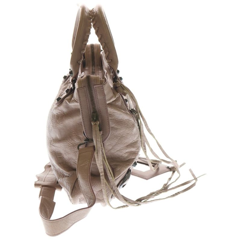 Balenciaga the Town 2-Way Shoulder Bag Smoky Pink Leather Bronze