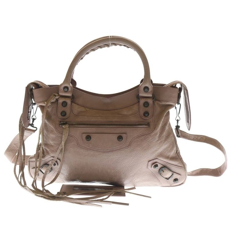Balenciaga the Town 2-Way Shoulder Bag Smoky Pink Leather Bronze