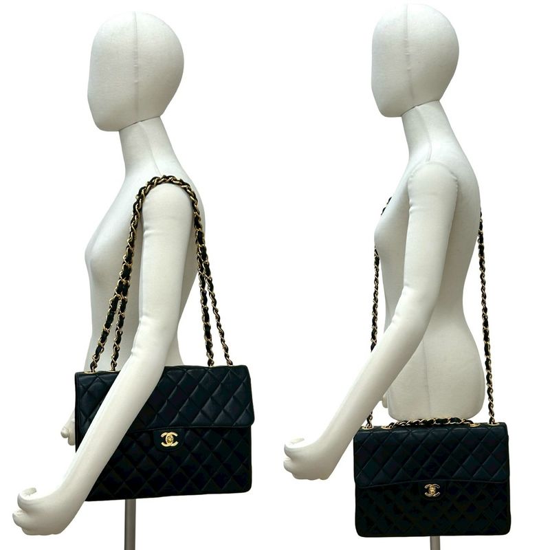 Chanel Vintage Quilted Coco Lambskin Leather Chain Shoulder Bag