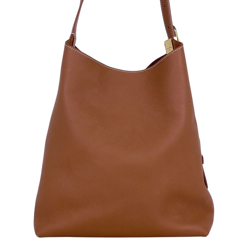 Louis Vuitton Lowki Hobo MM Shoulder Bag Grain Calf Leather Cognac