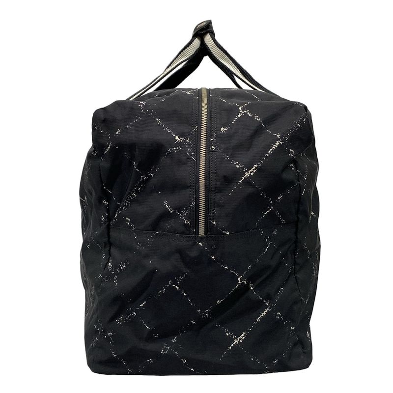 Chanel Boston Bag Old Travel Line Black White Silver Main