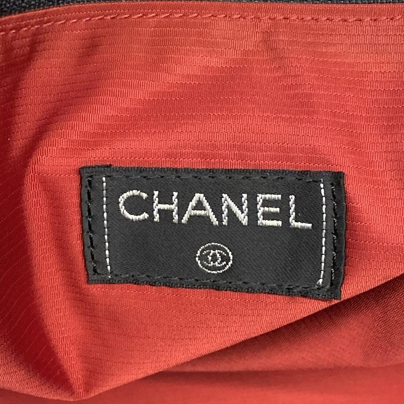 Chanel Boston Bag Old Travel Line Black White Silver Main