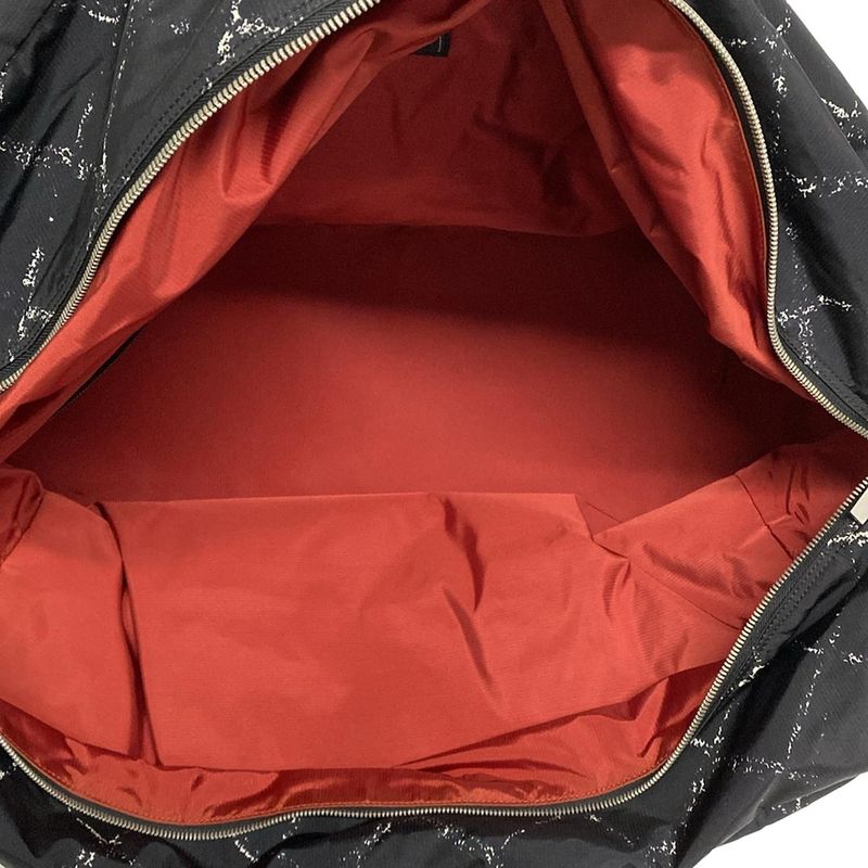 Chanel Boston Bag Old Travel Line Black White Silver Main