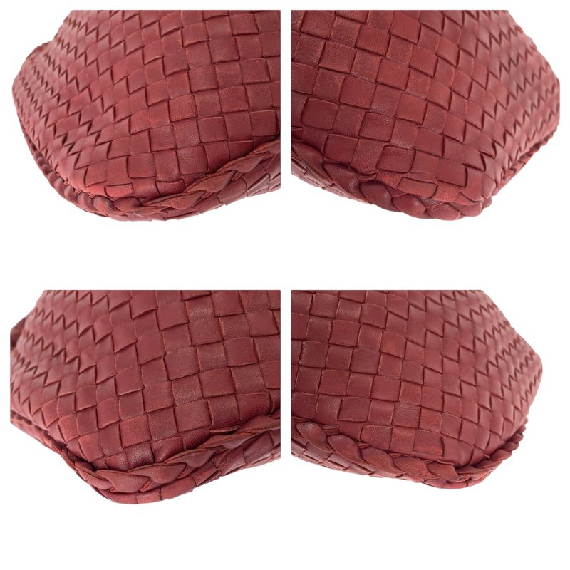 Bottega Veneta Intrecciato Hobo Wine Red Bold Gold Leather