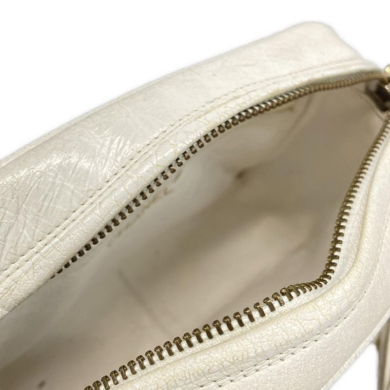 Chanel Shoulder Bag Wild Stitch White Gold Chain Fringe Coco