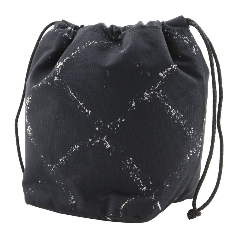 Chanel Travel Line Drawstring Nylon Black Pouch