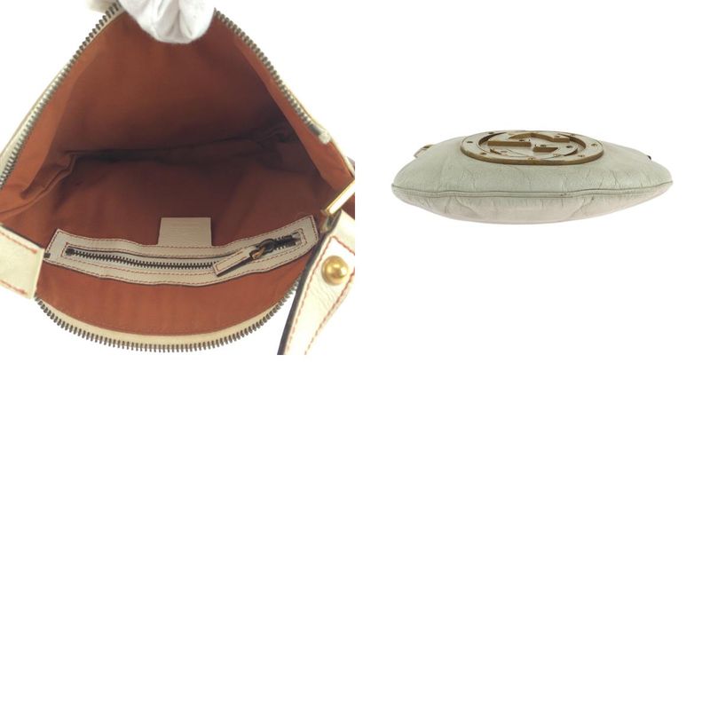 Gucci Soho Interlocking White Gold Leather Hobo Shoulder Bag