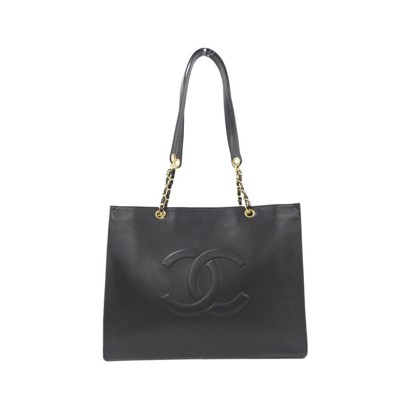 Chanel CC Lambskin Tote Vintage Bag Black