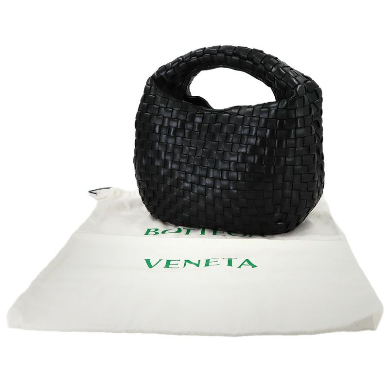 Bottega Veneta Intrecciato Hobo Hand Leather Black