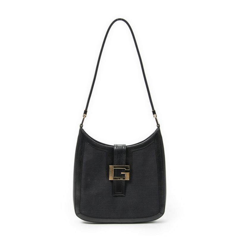Gucci g Hobo Shoulder Bag Black Canvas