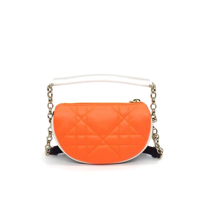 Dior Shoulder Bag Vive Micro Hobo Orange Cannage Lambskin Gold
