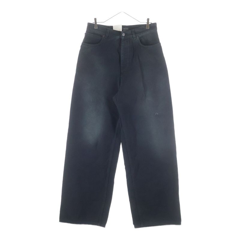 Balenciaga Ticker Baggy Large Baggy Fit Baggy Denim Pants Black