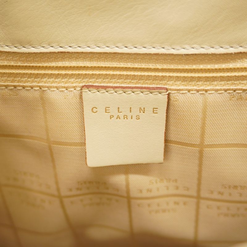 Celine Tote Leather Ivory Gold