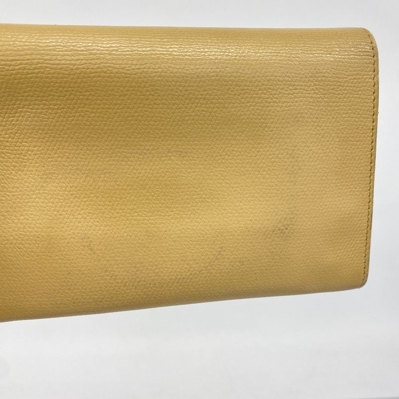 Chanel Wallet Coco Button Leather Beige Gold