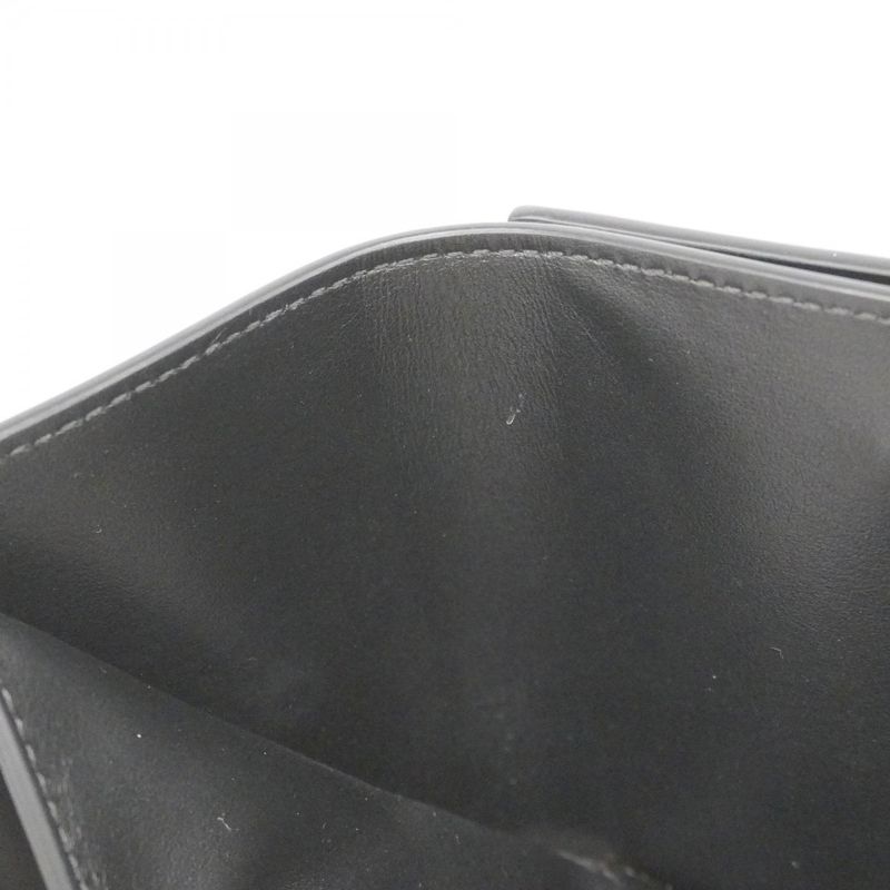 Celine Trifold Wallet Triomphe Leather Black Gold