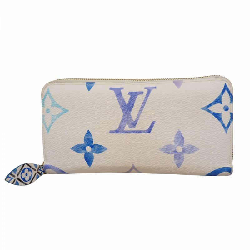 Louis Vuitton Wallet LV Visor Pull Zippy White Blue