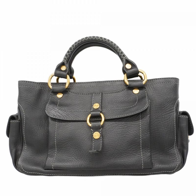 Celine Handbag Boogie Bag Leather Black Gold