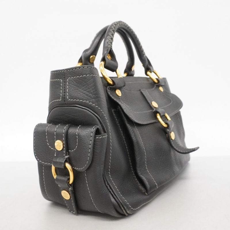 Celine Handbag Boogie Bag Leather Black Gold