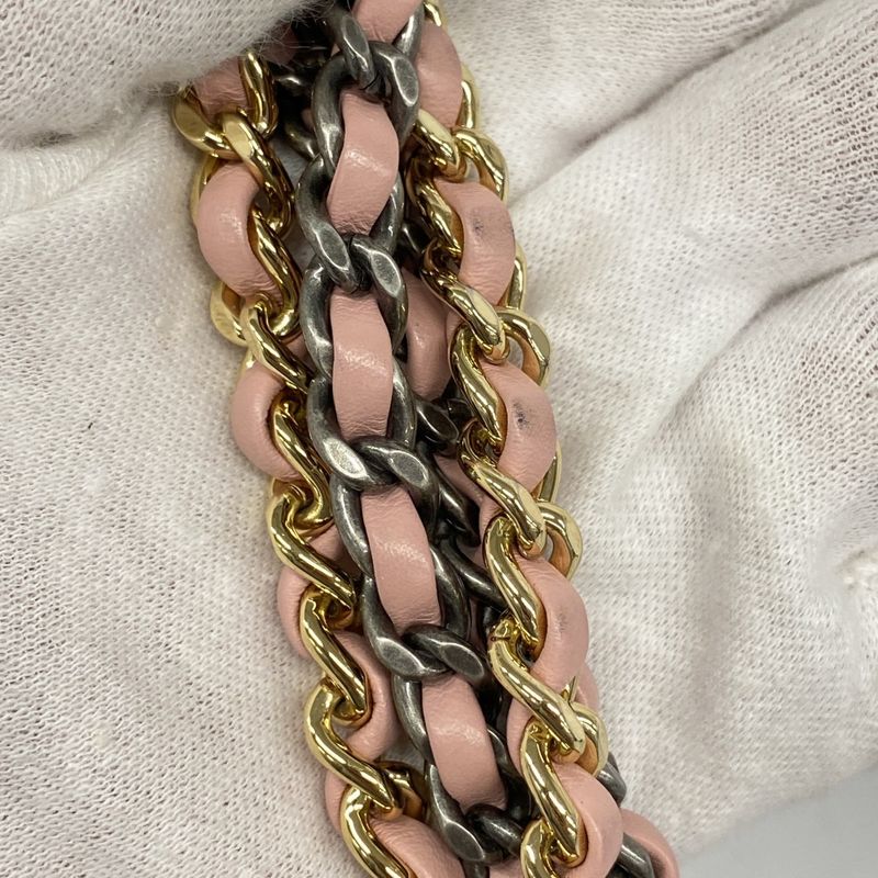 Chanel Shoulder Bag Gabrielle Leather Pink Gold Silver