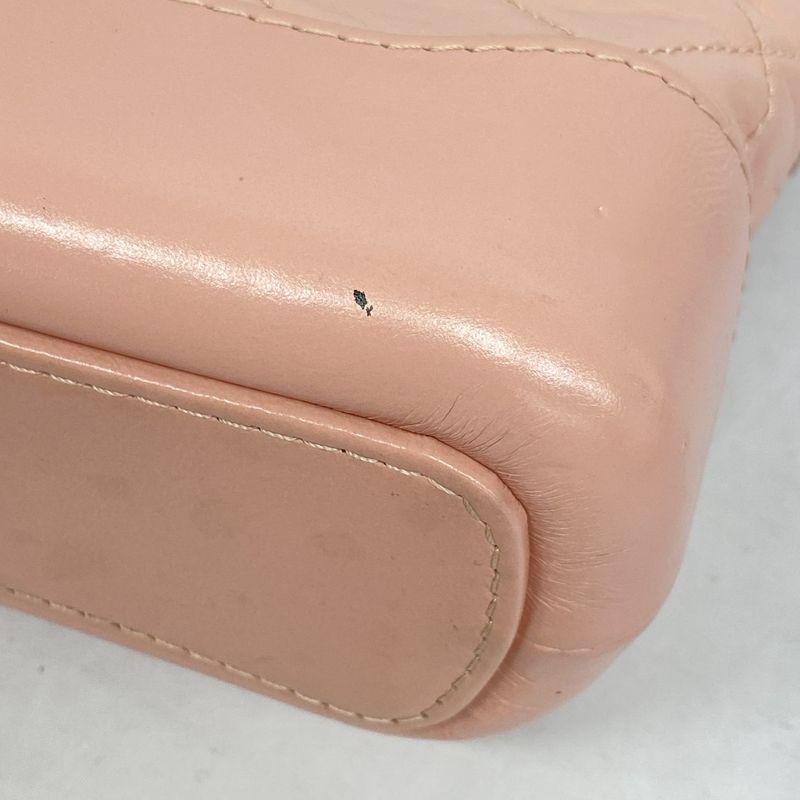 Chanel Shoulder Bag Gabrielle Leather Pink Gold Silver