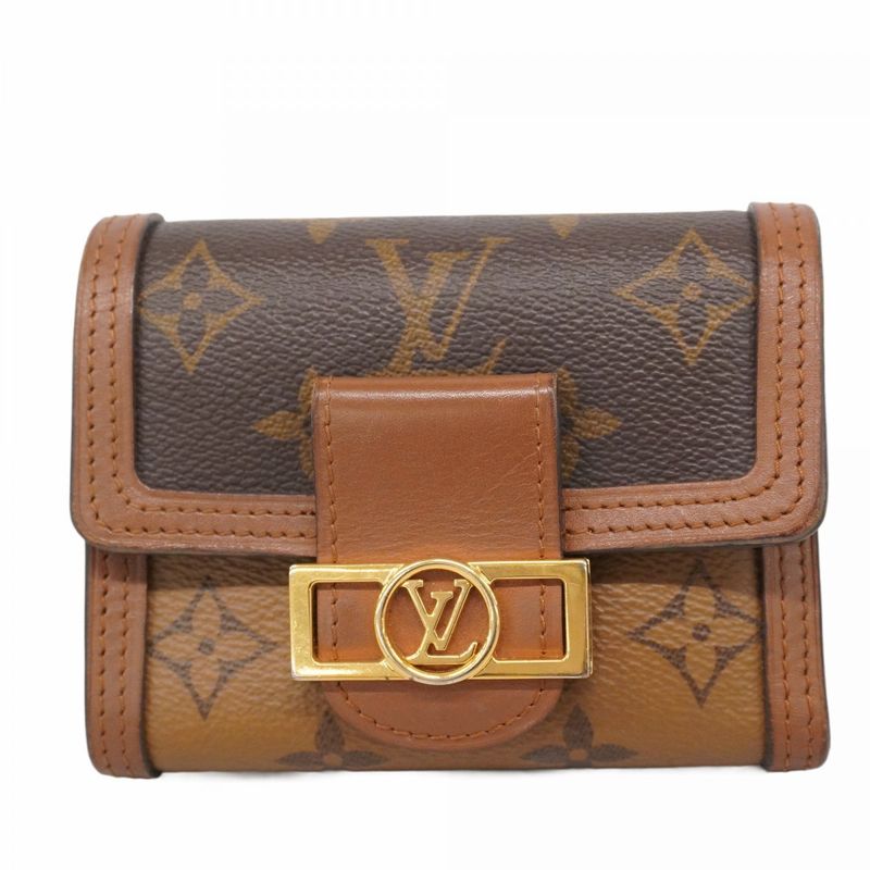 Louis Vuitton Trifold Wallet Monogram Reverse Portefeuille Dauphine Compact