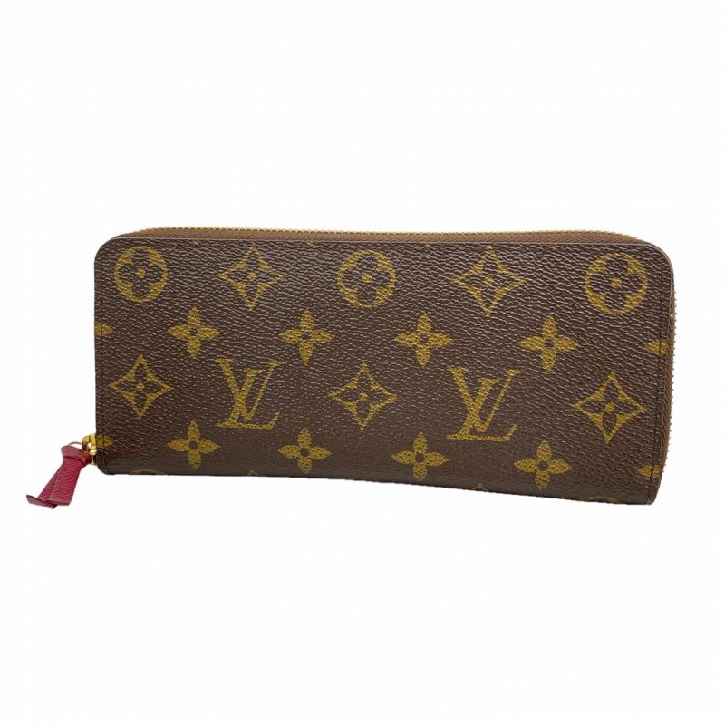 Louis Vuitton Wallet Monogram Portefeuille Clemence Brown Fuchsia