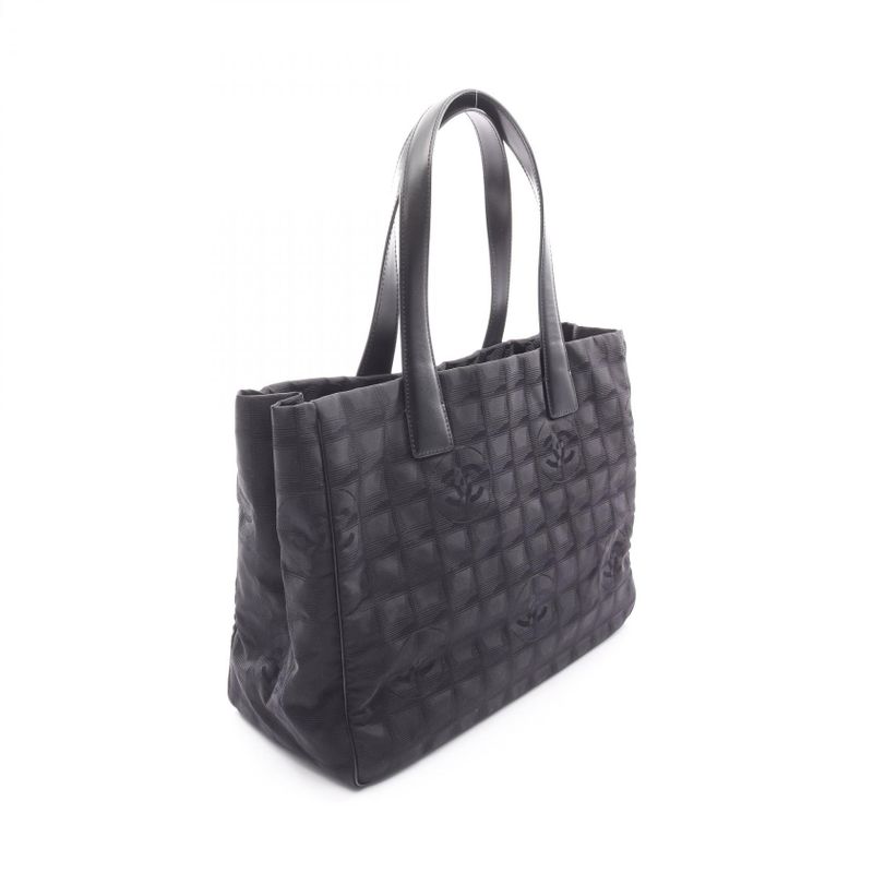 Chanel Tote New Travel Line MM Black Leather