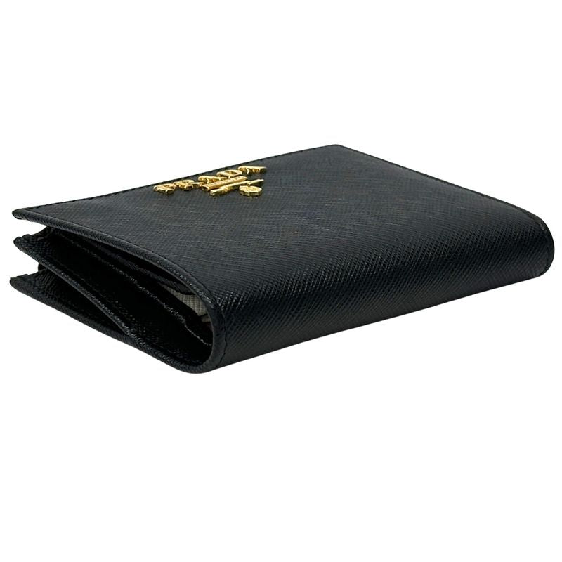 Prada Wallet Bifold Wallet Saffiano Nero Cipri Black Beige